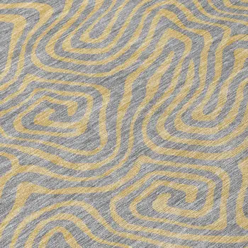 5' X 8' Gray And Beige Abstract Washable Indoor Outdoor Area Rug