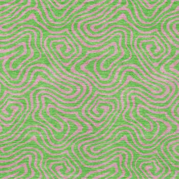 10' X 14' Lime Green And Pink Abstract Washable Indoor Outdoor Area Rug
