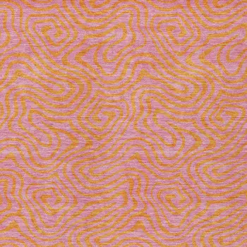 5' X 8' Pink And Copper Abstract Washable Indoor Outdoor Area Rug
