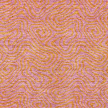 10' X 14' Pink And Copper Abstract Washable Indoor Outdoor Area Rug