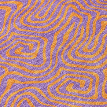 5' X 8' Purple And Copper Abstract Washable Indoor Outdoor Area Rug