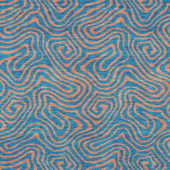 8' X 10' Teal Blue And Pink Abstract Washable Indoor Outdoor Area Rug