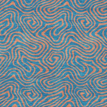 9' X 12' Teal Blue And Pink Abstract Washable Indoor Outdoor Area Rug