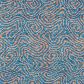 10' X 14' Teal Blue And Pink Abstract Washable Indoor Outdoor Area Rug