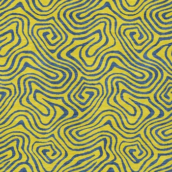 3' X 5' Yellow And Blue Abstract Washable Indoor Outdoor Area Rug