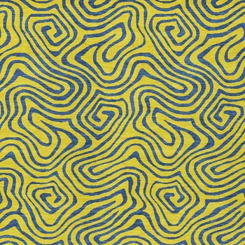 8' X 10' Yellow And Blue Abstract Washable Indoor Outdoor Area Rug
