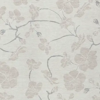 8' X 10' Ivory And Gray Floral Washable Indoor Outdoor Area Rug