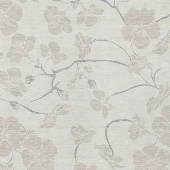 9' X 12' Ivory And Gray Floral Washable Indoor Outdoor Area Rug