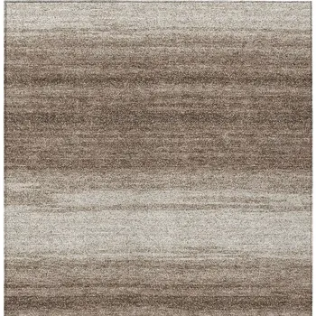 5' X 8' Brown And Beige Abstract Washable Indoor Outdoor Area Rug