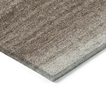 5' X 8' Brown And Beige Abstract Washable Indoor Outdoor Area Rug