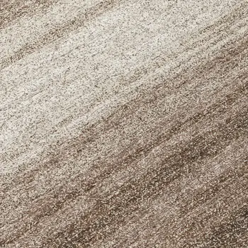 8' Brown And Beige Round Abstract Washable Indoor Outdoor Area Rug
