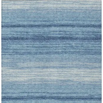 10' X 14' Blue And Ivory Abstract Washable Indoor Outdoor Area Rug