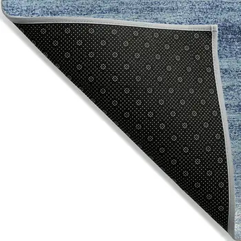 10' X 14' Blue And Ivory Abstract Washable Indoor Outdoor Area Rug