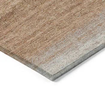 9' X 12' Copper And Beige Abstract Washable Indoor Outdoor Area Rug