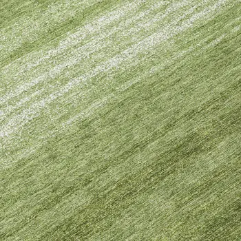 8' Green And Ivory Round Abstract Washable Indoor Outdoor Area Rug