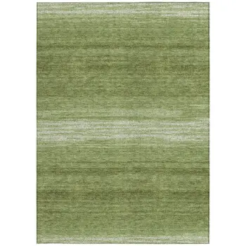 9' X 12' Green And Ivory Abstract Washable Indoor Outdoor Area Rug