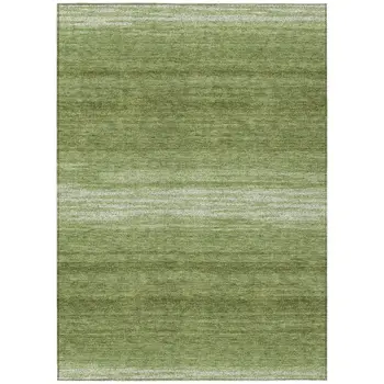 9' X 12' Green And Ivory Abstract Washable Indoor Outdoor Area Rug