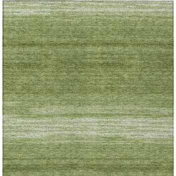 10' X 14' Green And Ivory Abstract Washable Indoor Outdoor Area Rug