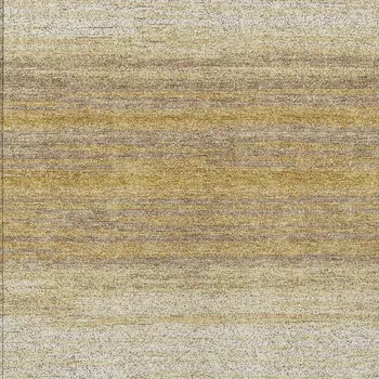 5' X 8' Gold And Beige Abstract Washable Indoor Outdoor Area Rug