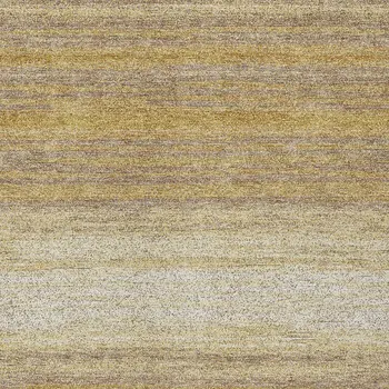 8' X 10' Gold And Beige Abstract Washable Indoor Outdoor Area Rug