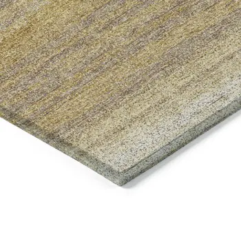 10' X 14' Gold And Beige Abstract Washable Indoor Outdoor Area Rug