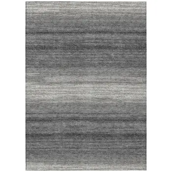 3' X 5' Gray And Charcoal Abstract Washable Indoor Outdoor Area Rug
