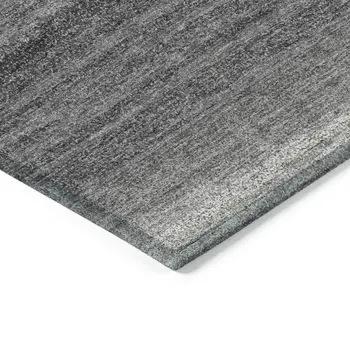 3' X 5' Gray And Charcoal Abstract Washable Indoor Outdoor Area Rug