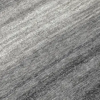 8' Gray And Charcoal Round Abstract Washable Indoor Outdoor Area Rug