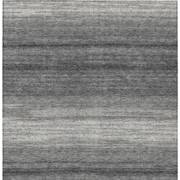 9' X 12' Gray And Charcoal Abstract Washable Indoor Outdoor Area Rug
