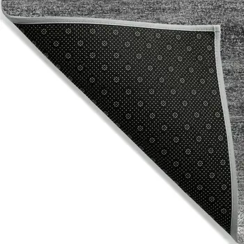 9' X 12' Gray And Charcoal Abstract Washable Indoor Outdoor Area Rug