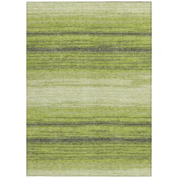 3' X 5' Lime Green Ivory And Black Abstract Washable Indoor Outdoor Area Rug