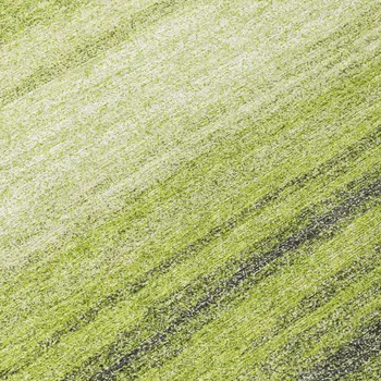 8' Lime Green Ivory And Black Round Abstract Washable Indoor Outdoor Area Rug