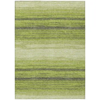 10' X 14' Lime Green Ivory And Black Abstract Washable Indoor Outdoor Area Rug