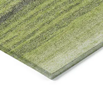 10' X 14' Lime Green Ivory And Black Abstract Washable Indoor Outdoor Area Rug