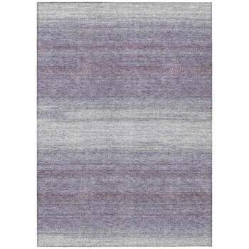 5' X 8' Lavender And Ivory Abstract Washable Indoor Outdoor Area Rug