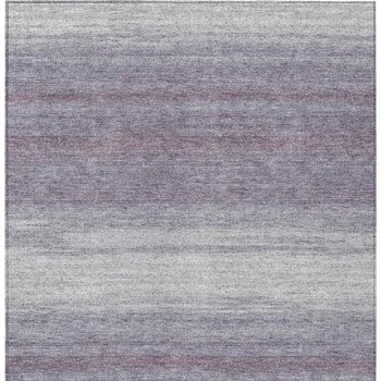 8' X 10' Lavender And Ivory Abstract Washable Indoor Outdoor Area Rug