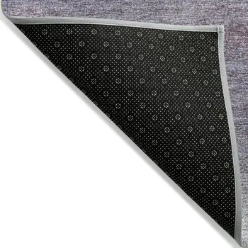 8' X 10' Lavender And Ivory Abstract Washable Indoor Outdoor Area Rug