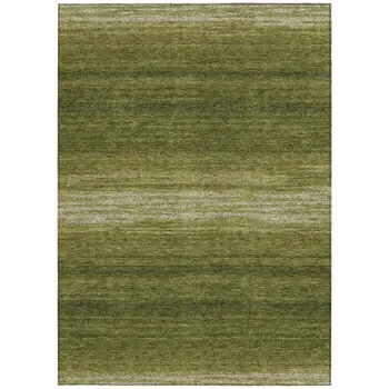 3' X 5' Olive Green And Beige Abstract Washable Indoor Outdoor Area Rug