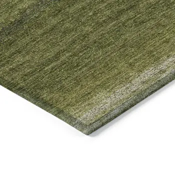 8' X 10' Olive Green And Beige Abstract Washable Indoor Outdoor Area Rug