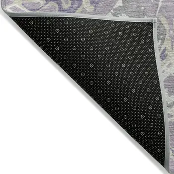 10' X 14' Lavender And Ivory Abstract Washable Indoor Outdoor Area Rug
