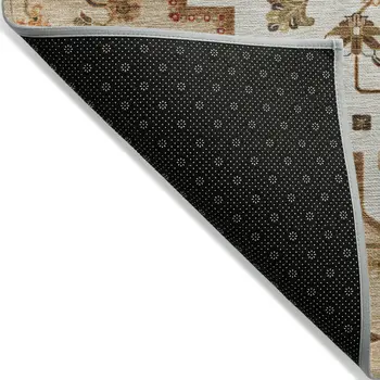 8' X 10' Terra Cotta Beige And Brown Oriental Washable Indoor Outdoor Area Rug