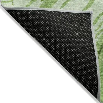 3' X 5' Green Teal Blue And Purple Abstract Washable Indoor Outdoor Area Rug