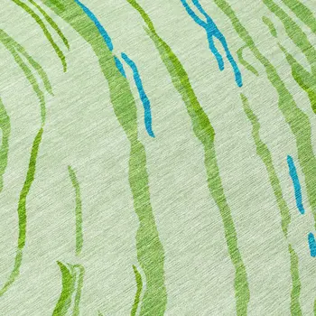 3' X 5' Green Teal Blue And Purple Abstract Washable Indoor Outdoor Area Rug