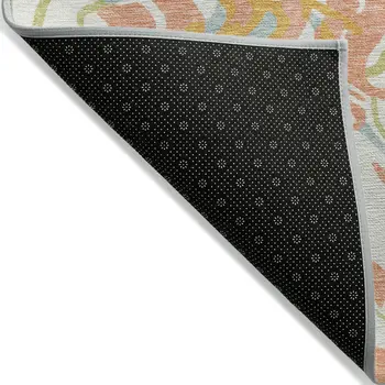 10' X 14' Coral Green And Copper Abstract Washable Indoor Outdoor Area Rug