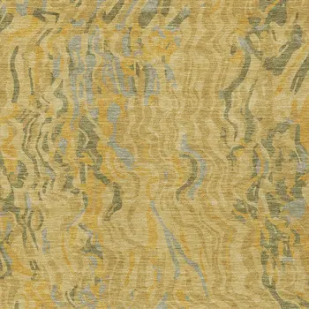 3' X 5' Gold Gray And Beige Abstract Washable Indoor Outdoor Area Rug
