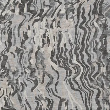 5' X 8' Gray Charcoal And Beige Abstract Washable Indoor Outdoor Area Rug