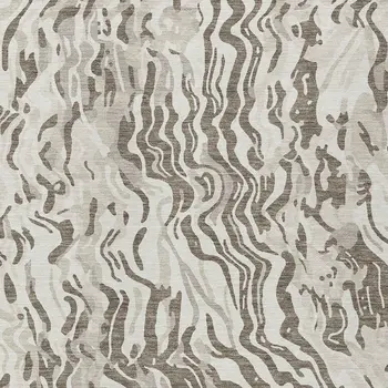 3' X 5' Gray Charcoal And Beige Abstract Washable Indoor Outdoor Area Rug