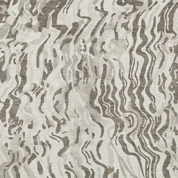 5' X 8' Gray Charcoal And Beige Abstract Washable Indoor Outdoor Area Rug