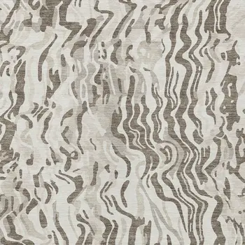 8' X 10' Gray Charcoal And Beige Abstract Washable Indoor Outdoor Area Rug
