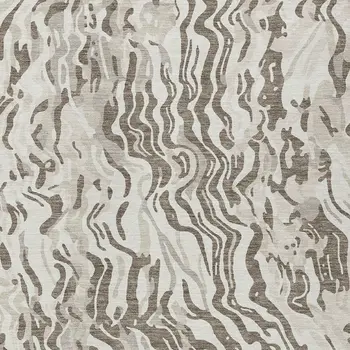 9' X 12' Gray Charcoal And Beige Abstract Washable Indoor Outdoor Area Rug